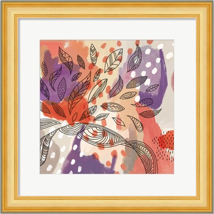 Framed Bright Life I Red Yellow Line Crop Print