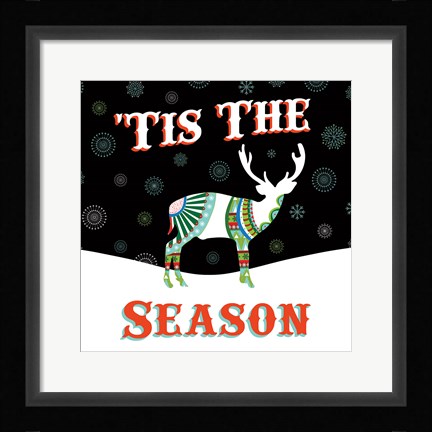 Framed Mod Holiday on Black III Print