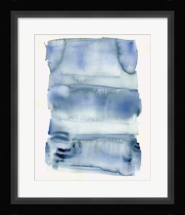 Framed Abstract Blue Watercolor Print