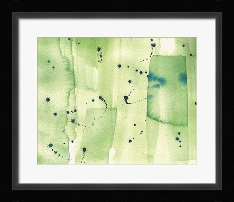 Framed Abstract Green Watercolor 2 Print
