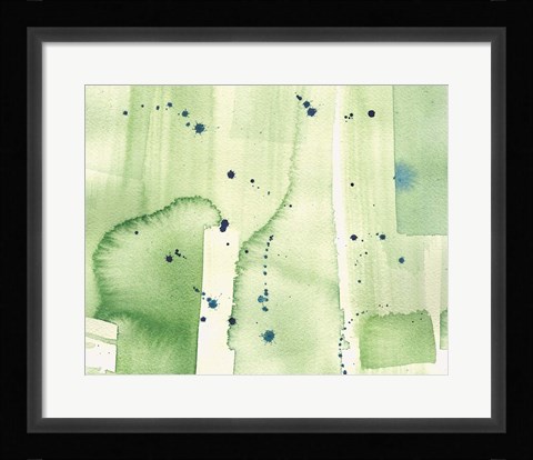 Framed Abstract Green Watercolor Print