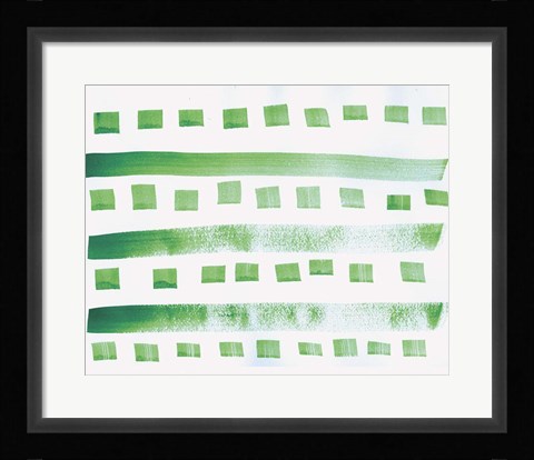 Framed Green Pattern Watercolor copy Print