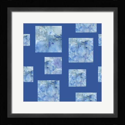 Framed Square Pattern On Dark Blue Print
