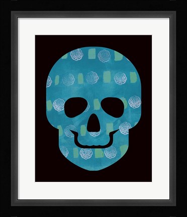Framed Blue Skull Print