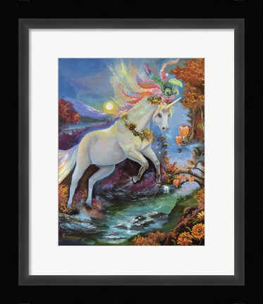 Framed Colour-Fall Unicorn Print
