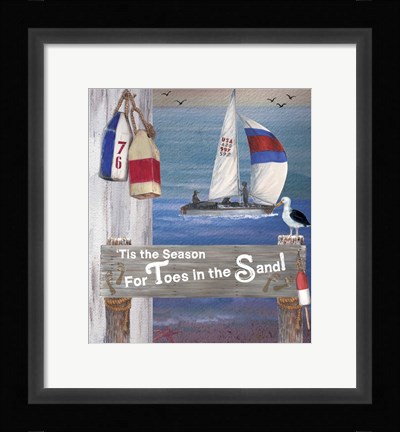Framed Toes In The Sand  Plaque 1 Print