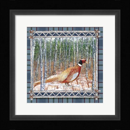 Framed Birch Frame Plaid-Pheasant Print