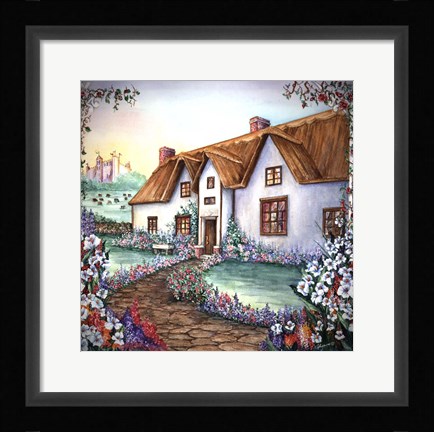 Framed English Cottage Print