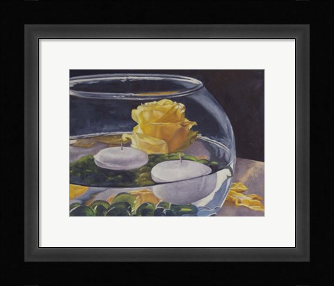 Framed Yellow Rose Print