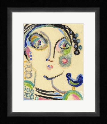 Framed Bluebird on My Shoulder Print