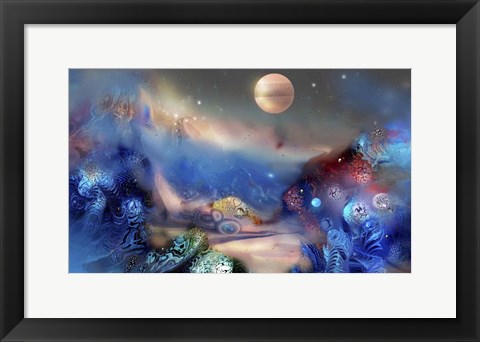 Framed Alien World Orange Moon Print