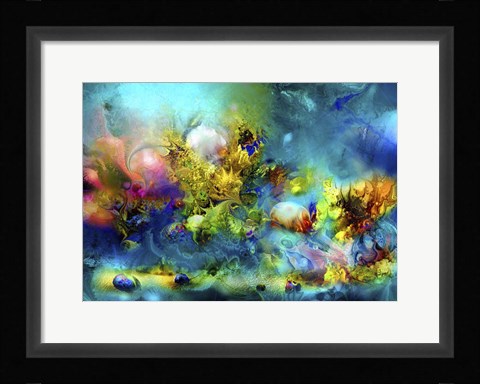 Framed Coral Reef Emerald Print