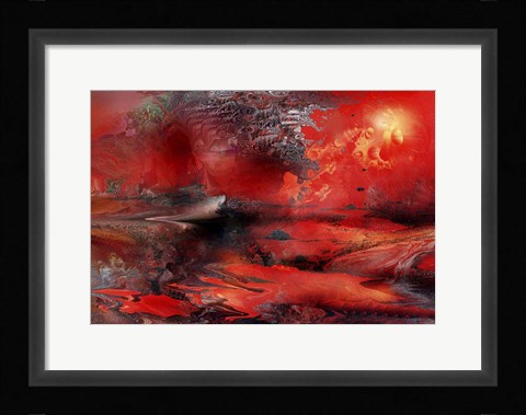 Framed Volcano Planet Red Print