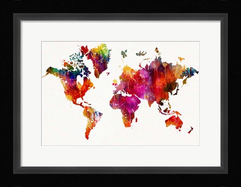 Framed World Map 1 Print