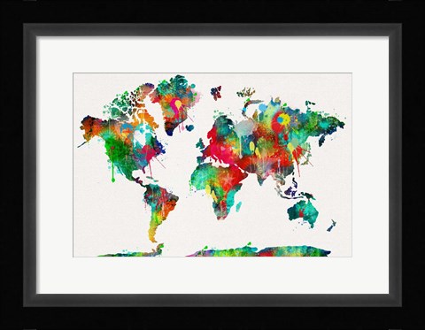 Framed World Map 2 Print