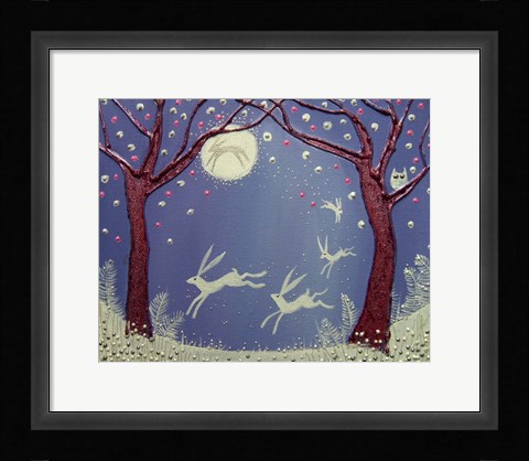 Framed Dance Of The Moon Hares Print