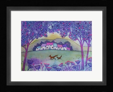 Framed Fox And Cub Print