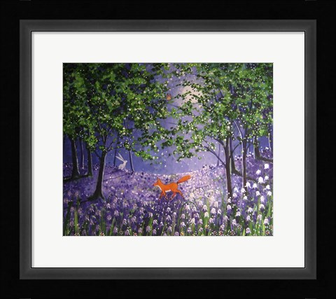 Framed Midnight In The Bluebell Wood Print