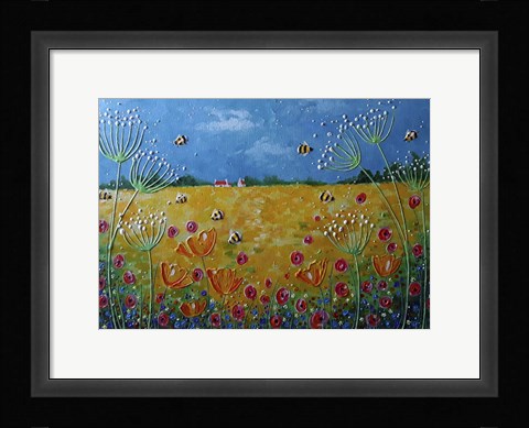 Framed Summer Bumblebees Print