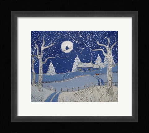Framed Winter Cottage Print