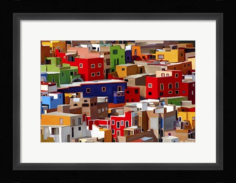 Framed Color town Print