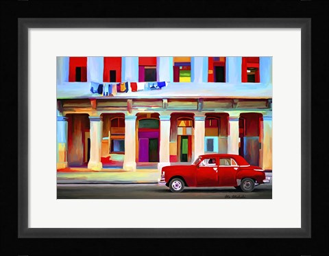 Framed Red Car Print