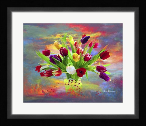 Framed Colorful Flowers Print