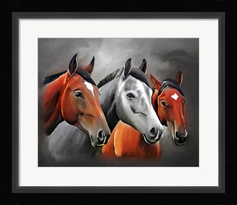 Framed Horses Portrait Print