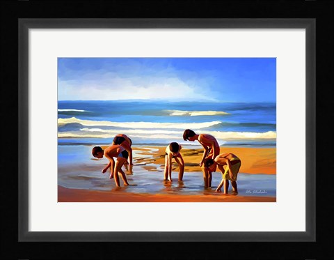 Framed Kids At The Beach? Print