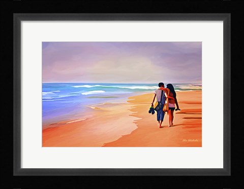 Framed Beach Walk Print