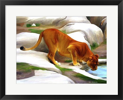 Framed Lioness Print