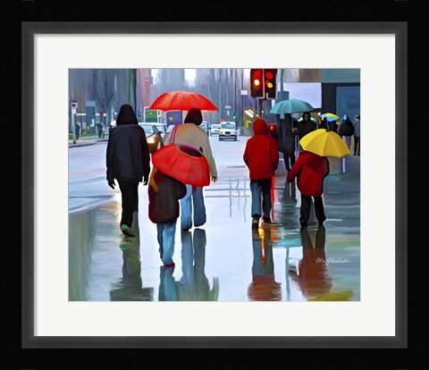 Framed Rainy Street Print