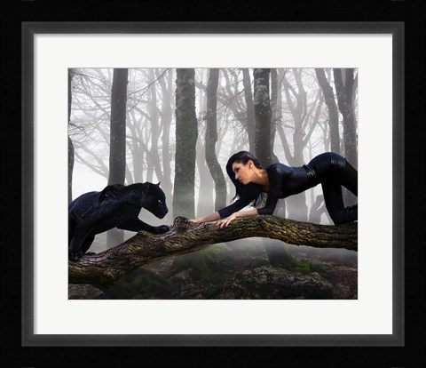 Framed Black Jaguar Print