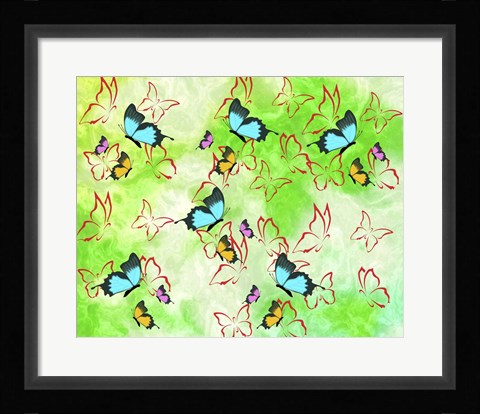 Framed Butterflies Print
