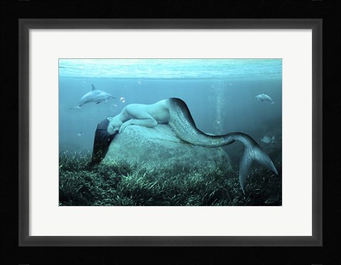 Framed Sleeping Mermaid Print