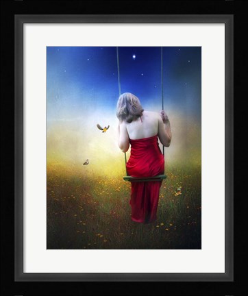 Framed Swing With Birds Print