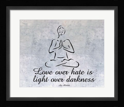 Framed Love over hate Print