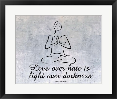 Framed Love over hate Print