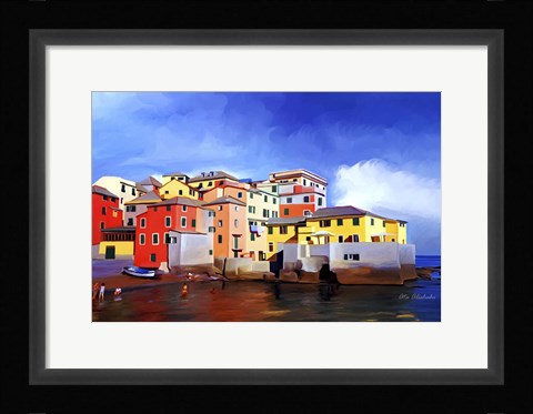 Framed Colorful Town Print