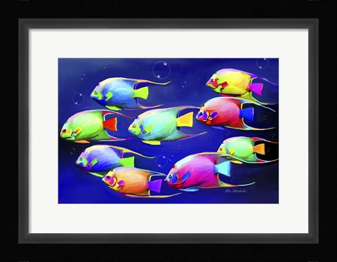 Framed Colorful Fishes 2 Print