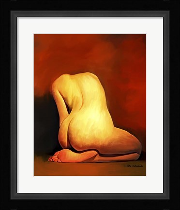 Framed Nude Figure Print