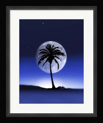 Framed Big Moon Night Print