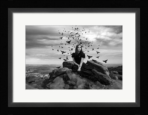 Framed Black Bird Queen Print