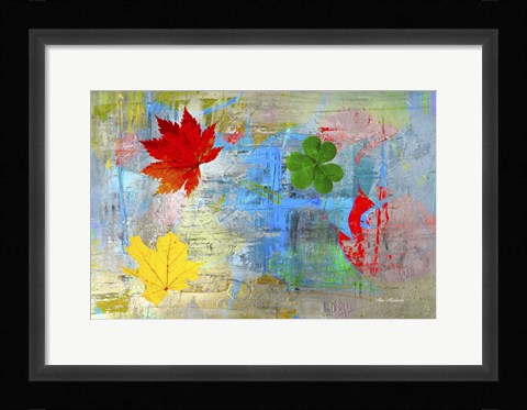 Framed Leaves and colors Print