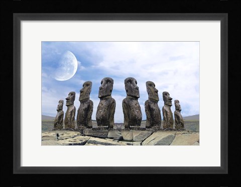 Framed Moai Print