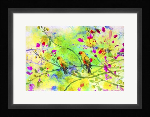 Framed Parrot Forest Print
