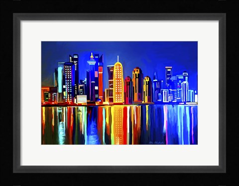Framed City light Print