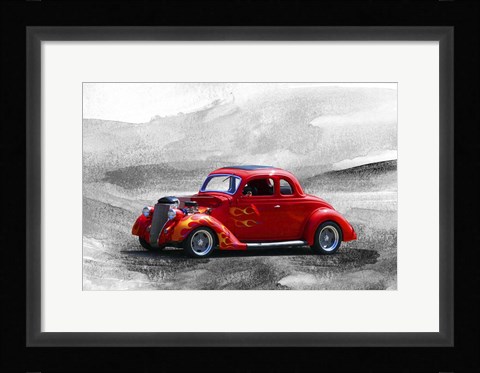 Framed Red Car2 Print