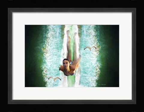 Framed Dive To Unknown Print