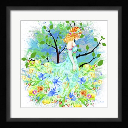 Framed Lady Of Forest Print